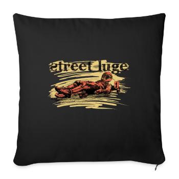 Street luge - Sofa pillowcase 17,3'' x 17,3'' (45 x 45 cm) - black - Front