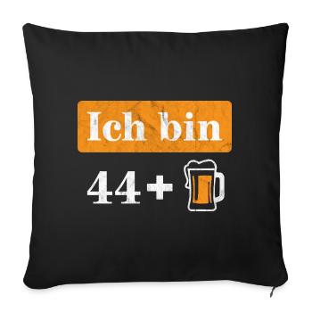 J’ai 44 ans plus bière 45e anniversaire - Housse de coussin décorative 45 x 45 cm - noir - Devant