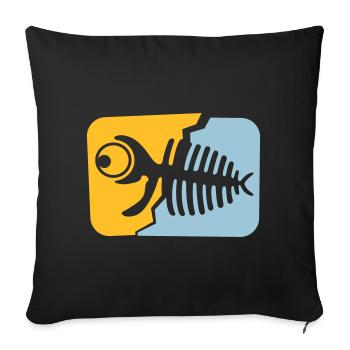 Fisch Fossil - Sofakissenbezug 45 x 45 cm - Schwarz - Vorne
