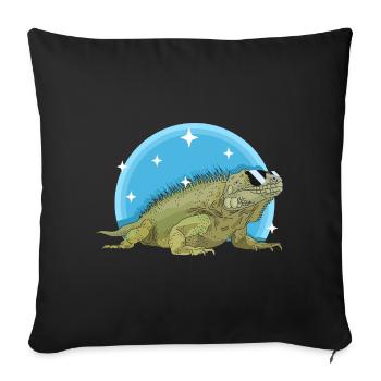 Leguan Eidechse Leguane Geschenk - Sofakissenbezug 45 x 45 cm - Schwarz - Vorne
