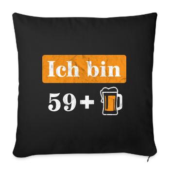 J’ai 59 ans et je fête mes 60 ans - Housse de coussin décorative 45 x 45 cm - noir - Devant