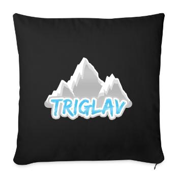 Triglav as a mountain - Sofa pillowcase 17,3'' x 17,3'' (45 x 45 cm) - black - Front