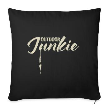 Lettrage aventureux en plein air Junkie - Housse de coussin décorative 45 x 45 cm - noir - Devant
