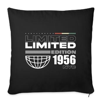 Né(e) en 1956 Anniversaire 1956 - 69 ans Rétro - Housse de coussin décorative 45 x 45 cm - noir - Devant