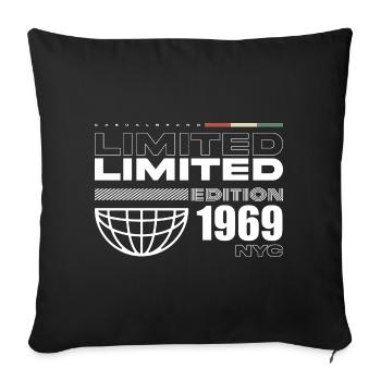 1969 Birthday Gift - Vintage 1969, 56th Birth - Sofa pillowcase 17,3'' x 17,3'' (45 x 45 cm) - black - Front