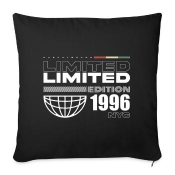 Cadeau d’anniversaire 1996 - Millésime 1996, 29ème naissance - Housse de coussin décorative 45 x 45 cm - noir - Devant