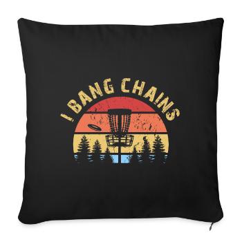 Disc golf Discgolf I Bang Chains Drôle de dicton - Housse de coussin décorative 45 x 45 cm - noir - Devant