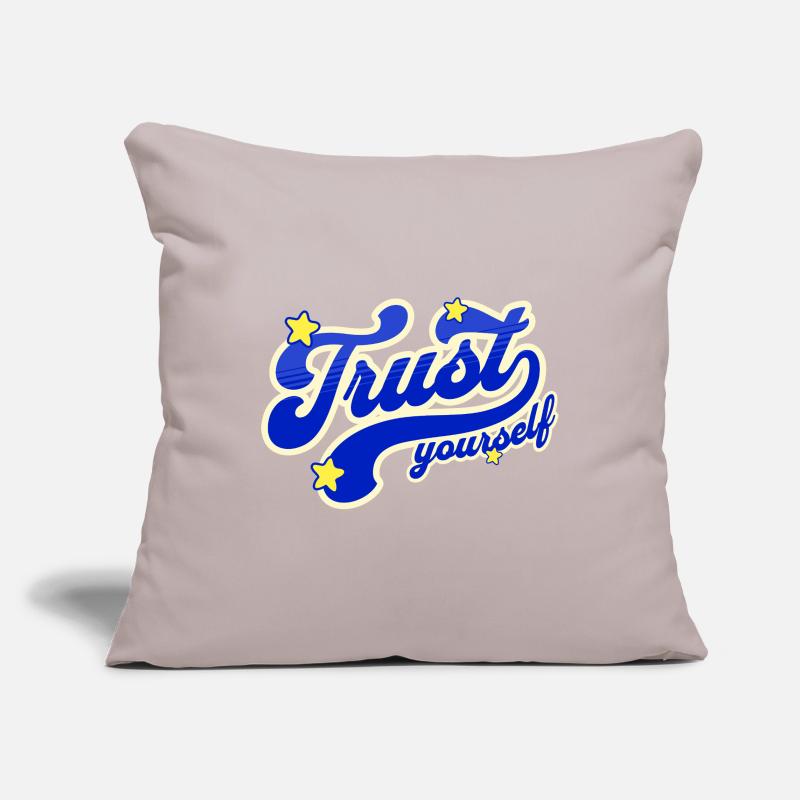 Confiance en soi Script Étoilé Housse de coussin décorative 45 x 45 cm