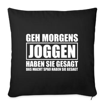 No marathon today jogging runner funny run - Sofa pillowcase 17,3'' x 17,3'' (45 x 45 cm) - black - Front