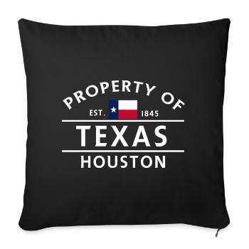 Propriété du Texas Houston Vintage Logo - Housse de coussin décorative 45 x 45 cm - noir - Devant