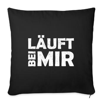 Runs with me - Cool saying - Running - Sofa pillowcase 17,3'' x 17,3'' (45 x 45 cm) - black - Front