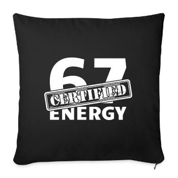 Certified 6 7 Energy Fun 67 Number Six Strainer - Sofa pillowcase 17,3'' x 17,3'' (45 x 45 cm) - black - Front