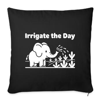 Irriguer la journée : Arrosage des éléphants - Housse de coussin décorative 45 x 45 cm - noir - Devant
