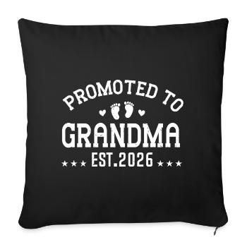Promue grand-mère en 2026, annonce de bébé - Housse de coussin décorative 45 x 45 cm - noir - Devant