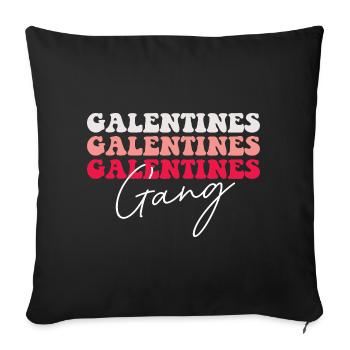 Galentines Galentines Gang Matching Gals Love Vibe - Sofa pillowcase 17,3'' x 17,3'' (45 x 45 cm) - black - Front
