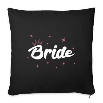 Mariée - Housse de coussin décorative 45 x 45 cm - noir - Devant