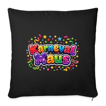 Karnevalsmaus Köln Kölner Alaaf Geschenk Lustig - Sofakissenbezug 45 x 45 cm - Schwarz - Vorne