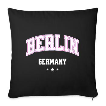 Berlin Pink Varsity Germany - Sofa pillowcase 17,3'' x 17,3'' (45 x 45 cm) - black - Front