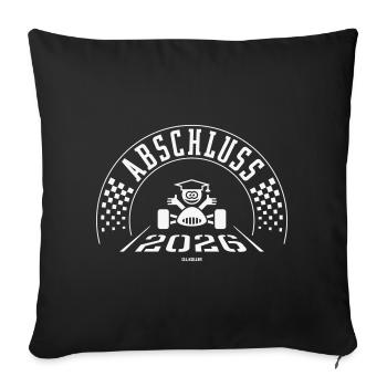 Graduation 2026 (Graduation / Finish / W) - Sofa pillowcase 17,3'' x 17,3'' (45 x 45 cm) - black - Front