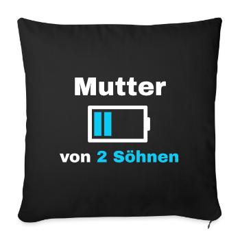 Mother Son Saying Pride Mom 2 Kids Gift - Sofa pillowcase 17,3'' x 17,3'' (45 x 45 cm) - black - Front