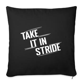 Marathonien : prenez la course avec calme - Housse de coussin décorative 45 x 45 cm - noir - Devant