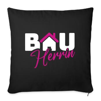 Bauherrin Stil Logo - Sofakissenbezug 45 x 45 cm - Schwarz - Vorne