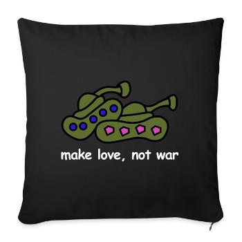 Faire l’amour, pas la guerre | Paix, Cartoon - Housse de coussin décorative 45 x 45 cm - noir - Devant