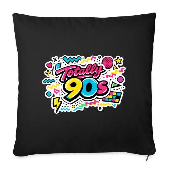 Fête à thème années 90 vintage années 90 - Housse de coussin décorative 45 x 45 cm - noir - Devant