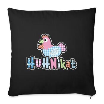 HUHNikat Chicken Fans - Coq - Coq - Bio - Housse de coussin décorative 45 x 45 cm - noir - Devant