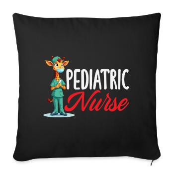 Infirmière pédiatrique Médecine de la girafe - Housse de coussin décorative 45 x 45 cm - noir - Devant