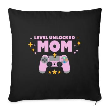 Niveau débloqué : Maman - Housse de coussin décorative 45 x 45 cm - noir - Devant