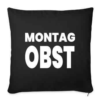 Obst - Sofakissenbezug 45 x 45 cm - Schwarz - Vorne