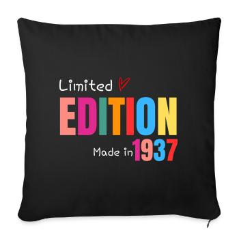 Limited edition Made in 1937 - Sofa pillowcase 17,3'' x 17,3'' (45 x 45 cm) - black - Front