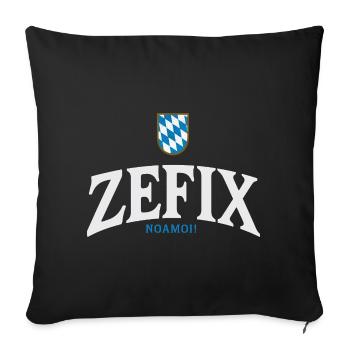 Bavaria Coat of Arms ZEFIX Logo - Sofa pillowcase 17,3'' x 17,3'' (45 x 45 cm) - black - Front