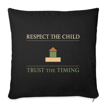 Montessori mother, Gentle parenting, Mindful - Sofa pillowcase 17,3'' x 17,3'' (45 x 45 cm) - black - Front
