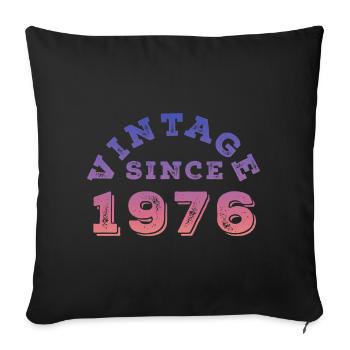 Millésime 1976 - Housse de coussin décorative 45 x 45 cm - noir - Devant