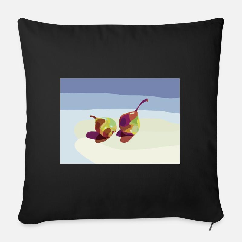 Abstrakte Birnen am Strand - Sofakissenbezug 45 x 45 cm - Schwarz