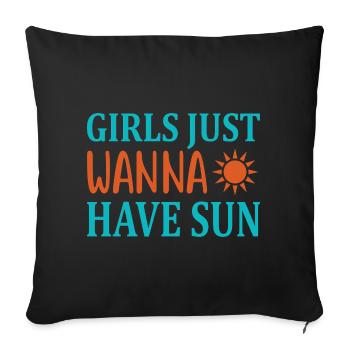 Les filles veulent avoir le soleil - Housse de coussin décorative 45 x 45 cm - noir - Devant
