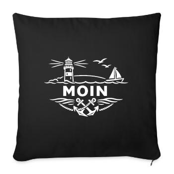 Moin Anker Logo - Sofa pillowcase 17,3'' x 17,3'' (45 x 45 cm) - black - Front