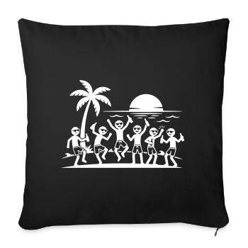 Icône des fêtes de fin d’année - Housse de coussin décorative 45 x 45 cm - noir - Devant