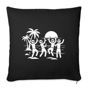 Beach Holiday Party - Sofa pillowcase 17,3'' x 17,3'' (45 x 45 cm) - black - Front