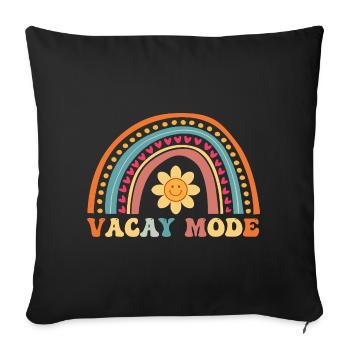 Vacay Mode Rainbow Pastel - Sofa pillowcase 17,3'' x 17,3'' (45 x 45 cm) - black - Front