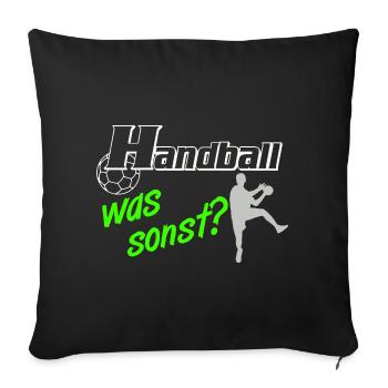 Handball Was Sonst Silhouetten - Sofakissenbezug 45 x 45 cm - Schwarz - Vorne
