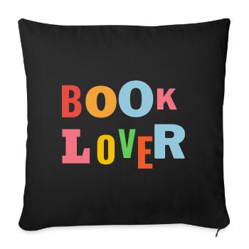 Book Lovers Colorful Word Image - Sofa pillowcase 17,3'' x 17,3'' (45 x 45 cm) - black - Front