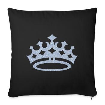 Glitter Crown Crest - Sofa pillowcase 17,3'' x 17,3'' (45 x 45 cm) - black - Front
