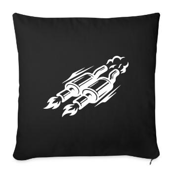 Exhaust Tuning Bost Symbol - Sofa pillowcase 17,3'' x 17,3'' (45 x 45 cm) - black - Front