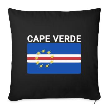 Cape Verde Flag Country Map - Sofa pillowcase 17,3'' x 17,3'' (45 x 45 cm) - black - Front