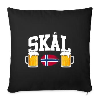 Norway Vacation Norge Fjords Travel Scandinavian - Sofa pillowcase 17,3'' x 17,3'' (45 x 45 cm) - black - Front