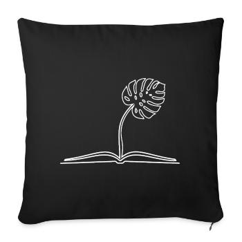 Growth Monstera Leaf Book - Sofa pillowcase 17,3'' x 17,3'' (45 x 45 cm) - black - Front