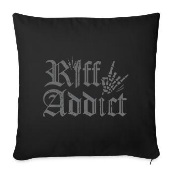 Riff Addict Gitarrist Heavy Metal Rock - Sofakissenbezug 45 x 45 cm - Schwarz - Vorne
